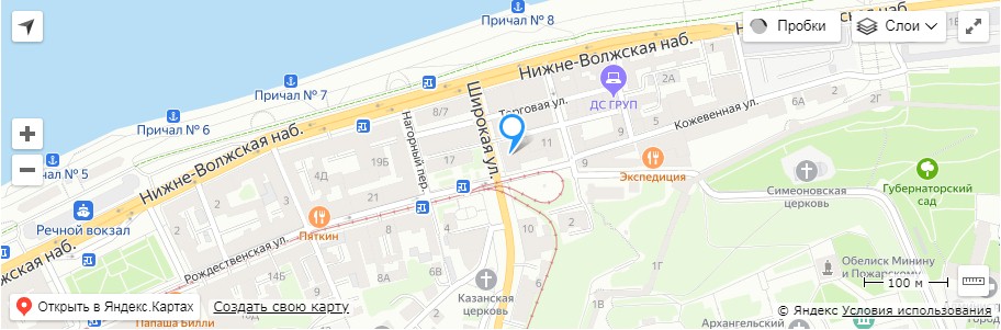 Адрес салона на карте в Нижнем Новгороде